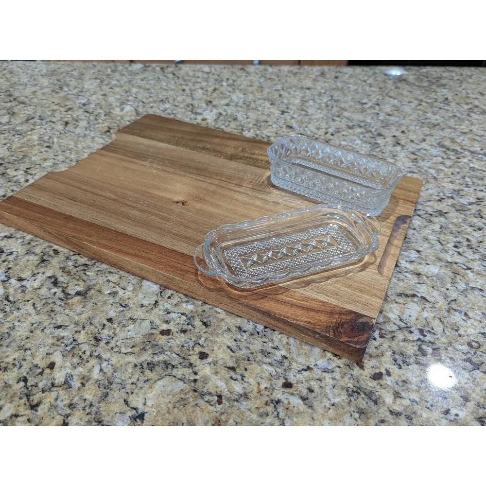 Vintage Pressed Glass Butter Dish with Lid